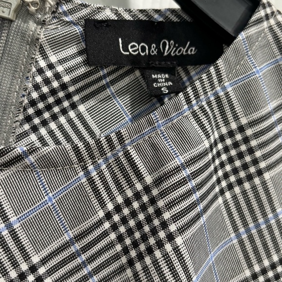 Lea & Viola Monochrome Plaid dress size S - Picture 2 of 7